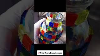 Maria Marachowska Tiffany Glass Mosaic Vase