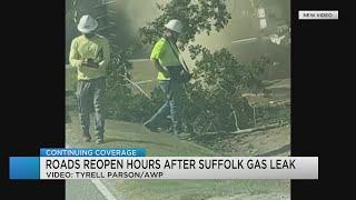 Roads reopen hours after Suffolk gas leak