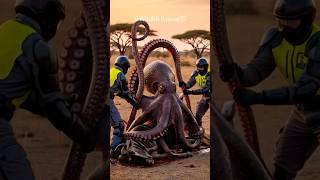  A giant octopus was strangling a wildebeest when rescuers rushed in #wildlifemiracle