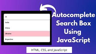 Autocomplete Search Box Using JavaScript | Autocomplete Search Box CSS  JavaScript | NSCODE