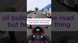 Avoid Oil Build Up On Road #motorcycledriving #drivinglessons #roadtrip #youtubeshorts