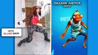 I did orange justice  #fortnite dance moves in real life #shorts emote