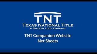 TNT Companion Website - Net Sheets