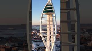 Spinnaker Tower from Sunset to Night Comparison #dronevideo #droneshots #portsmouth #dronefootage