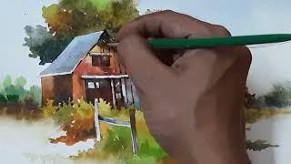 Beautiful Scenery Drawing with Colour || Jamil art