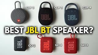 Every JBL BT Speaker Compared: JBL Clip 5 vs JBL GO 4 vs GO 3 vs Clip 4