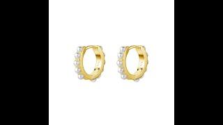 ASHA Jewelry - Fresh Water Pearl Hoop Earrings Yellow gold