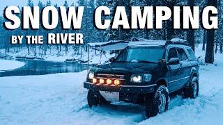 A FREEZING Night in the Snow | SOLO Winter Camping in My 1st Gen Toyota Sequoia!