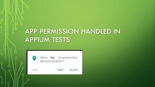 How to Handle App Permissions popup in Appium Test