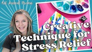 Creative Technique for Stress Relief || Simple Art Journaling for Calm & Relaxation