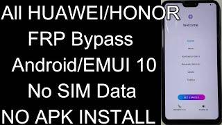 All HUAWEI FRP/Google Account Bypass 2020 Android/EMUI 10.0.0/NO SIM DATA/HUAWEI Google Lock Remove