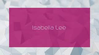 Isabella Lee - appearance