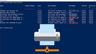 Show a Listing of Your Networked Printers and Their IP Addresses and Ports Via the Command Line