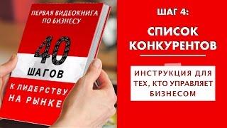 ШАГ 4. Конкуренты. Список конкурентов. Курс "40 ШАГОВ К ЛИДЕРСТВУ НА РЫНКЕ". Маркетинг. Стратегия