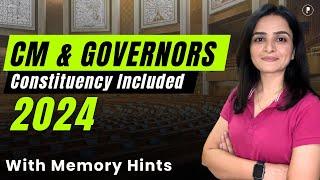 CMs & Governors of India 2024 | All States & UTs | मुख्यमंत्री और राज्यपाल | Memory Tricks #Parcham