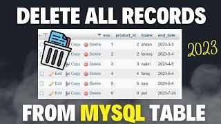 How to Delete Data or Record in a table using PHPMyAdmin | delete all rows from a mysql table