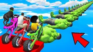 SHINCHAN AND FRANKLIN TRIED THE IMPOSSIBLE HULKS BRIDGE PARKOUR CHALLENGE GTA 5