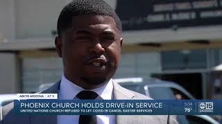 Phoenix church holds drive-in service