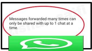 WhatsApp Fix Messages forwarded many times can only be shared with up to 1 chat at a time Problem