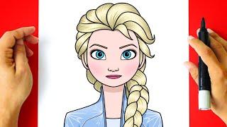 How to DRAW ELSA FROZEN step by step