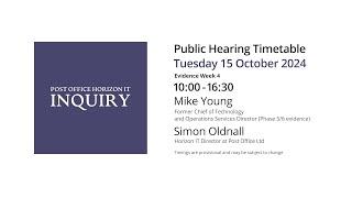 Mike Young - Simon Oldnall - Day 186 PM (15 October 2024) - Post Office Horizon IT Inquiry