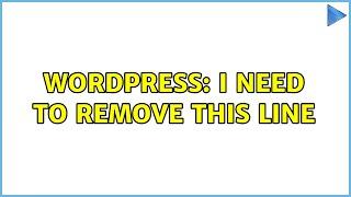 Wordpress: I need to Remove this line ＜meta name='robots' content='noindex,follow' /＞