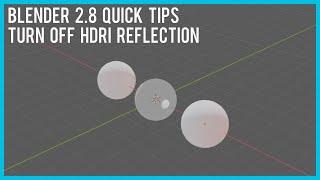 Blender 2.8 Quick Tips - Turn off the HDRI Reflection + Gradient background Bonus