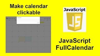 04 - How to make calendar clickable || open alert box, modal on click in JavaScript FullCalendar