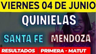 Quinielas Primera y matutina de Santa fé y Mendoza Viernes 4 de Junio