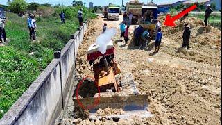 Best Starting New Project! Unexpected Operator Bulldozer Pushes Down And Stuck in Deep Soil