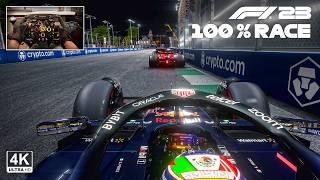 Sergio Pérez's Red Bull Racing RB19 | 2023 Saudi Arabian GP 100% Race F1 23 Steering Wheel Gameplay