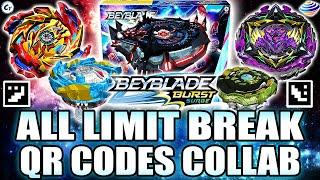 ALL LIMIT BREAK QR CODES EVO HYPERION EVO LUCIUS EVO HELIOS BEYBLADE BURST APP @zankye COLLAB