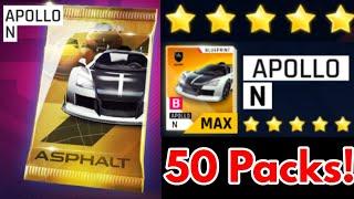 MAX Apollo N + 50 packs opening || Asphalt 9:Legends