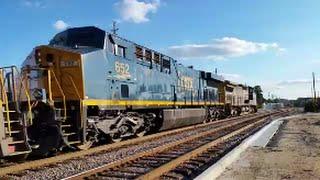 [CSX]7672 CW40-8 & Freshly Painted CW46AH Leads G727-2788 Cars 12100 Tons 5400 Feet & Hornshow Fay