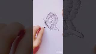 pencel art how to make butterfly in seconds| #shorts #shortvideo #short