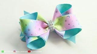 [laços de fita] Mini Bow With Grosgrain Printed Ribbon  DIY by Elysia Handmade