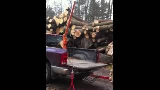 Truck Crane makes loading oak easy