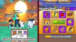 OMG! I used 1,100 Halloween Keys in Halloween crates in Arm Wrestling Simulator!