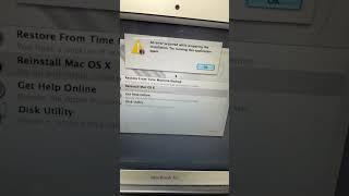 Internet Recovery A error occurred while preparing the installation MacBook Air