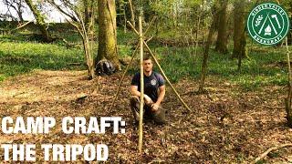 Bushcraft Essentials | Quick and Easy Natural Cordage Tripod | Natural Shelters & Campcraft