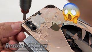 Xs Max Restoration!! - How to Replacement iPhone Xs Max Back Glass Cracked