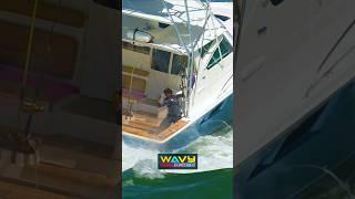 Man with no life jacket films huge waves at Haulover | Wavy Boats