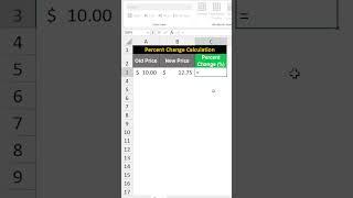 How to calculate Percent Change in Excel #shorts