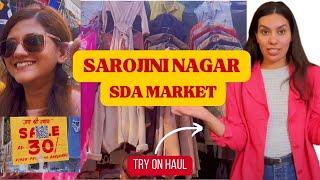 Delhi Shopping Adventure: Sarojini Nagar Market Vlog | Cafe, Street Food & Try-On Haul