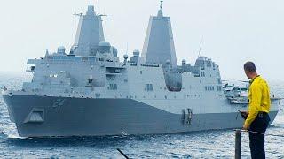 US Navy. USS Arlington LPD-24 San Antonio-class amphibious transport dock.