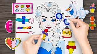 Paper DIY - Disney's Frozen Elsa Makeup Tutorial | Satisfying ASMR Video Paper Craft