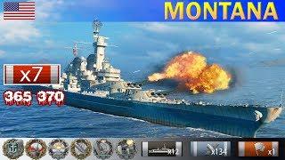  Самый лучший бой на Линкоре "Montana" X уровень США | [ WoWS ] World of WarShips REPLAY