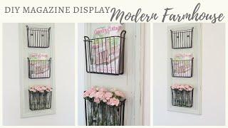 Modern Farmhouse DIY Magazine Display | Decorative Storage Idea