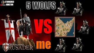 DEATHMATCH: 5 WOLFS vs ME with 40K - 3K GOLD ADVANTAGE (90 speed) - Stronghold Crusader HD