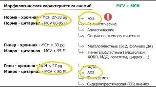 классификация анемии | морфологическая характеристика анемий